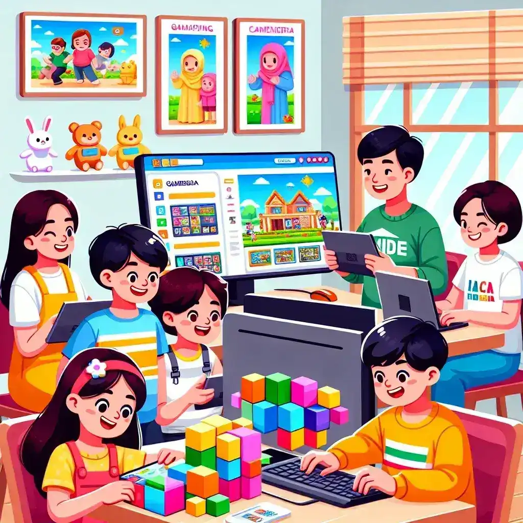 "Roblox criticism in Indonesia - children exposed to risky content, illustrating concerns over safety in online gaming"