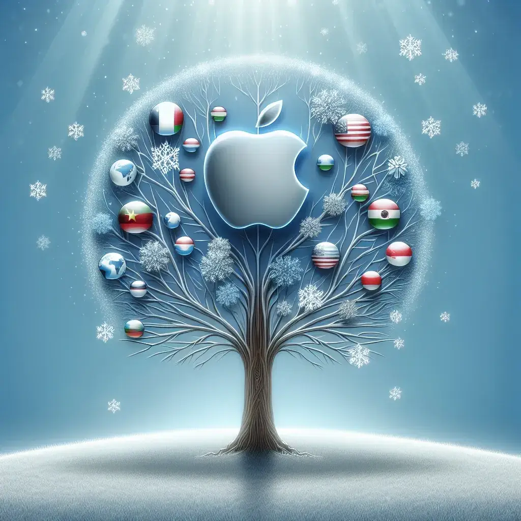 "Apple diversifies supply chain to mitigate impact of proposed tariffs - image illustrating Apple's global operations and supply chain strategy"